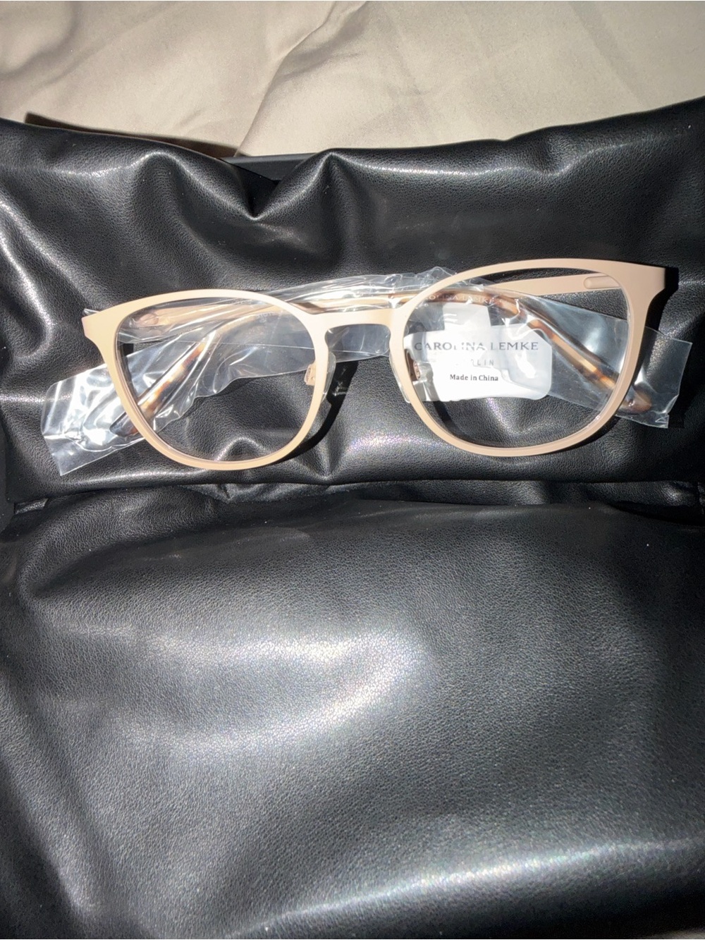 Carolina Lemke Women's Nude Cat-Eye Fashion Glasses